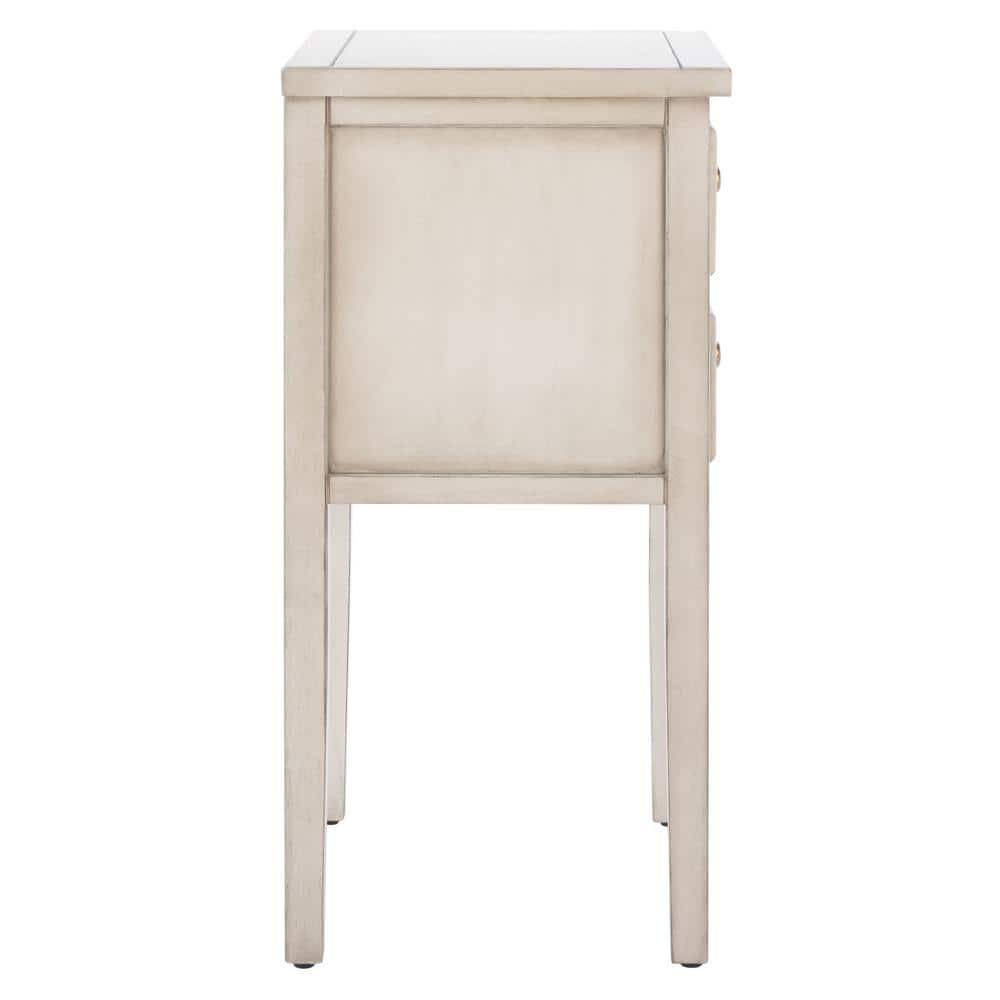 Toby Accent Table With Storage Drawers - AMH6625D - White Birch - Safavieh Couture