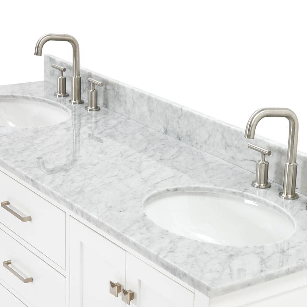 Ariel A067dcw2ovo Cambridge 67" Free Standing Double Oval Basin Vanity Set - White