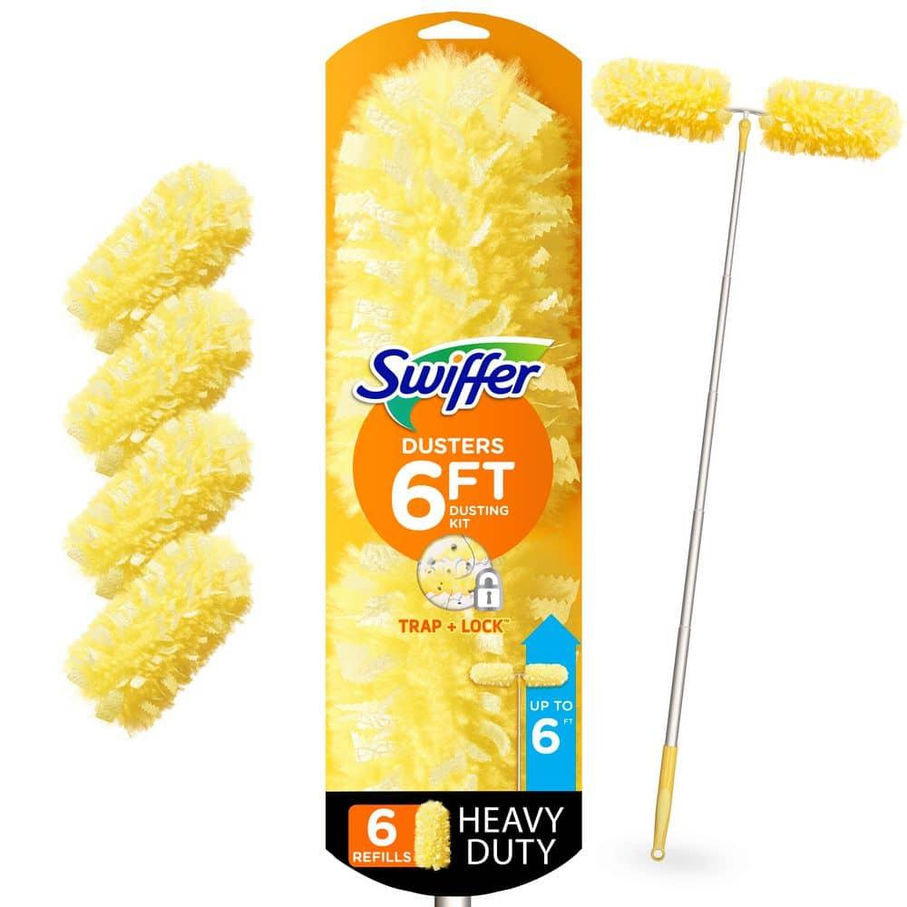 Swiffer Dusters Heavy Duty Super Extendable Handle Dusting Kit(Extension Pole, Extendable Handle,4 Duster Refill) - 4ct