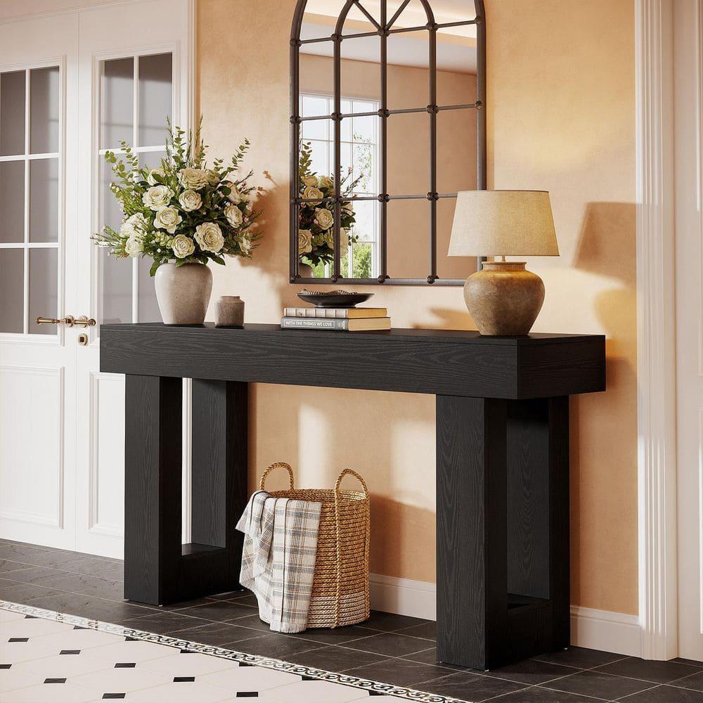 GIODIR 63 Inch Long Console Table, Rustic Wooden Sofa Table Behind Couch, Farmhouse Entryway Table, Industrial Accent Furniture For Entrance, Foyer, Hallway, Living Room