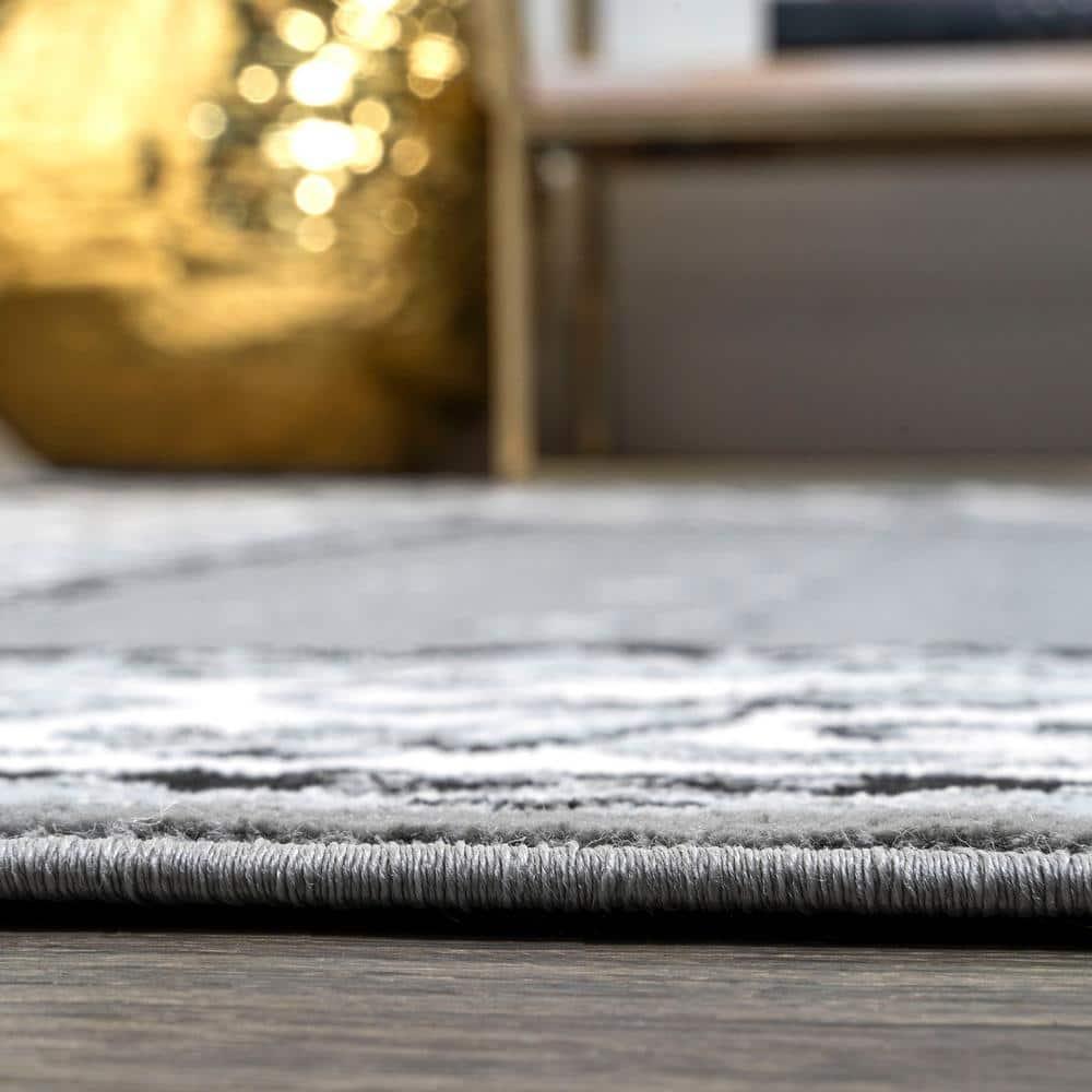 3'x 5' Acanthus French Border Area Rug, Gray/Cream - JONATHAN Y