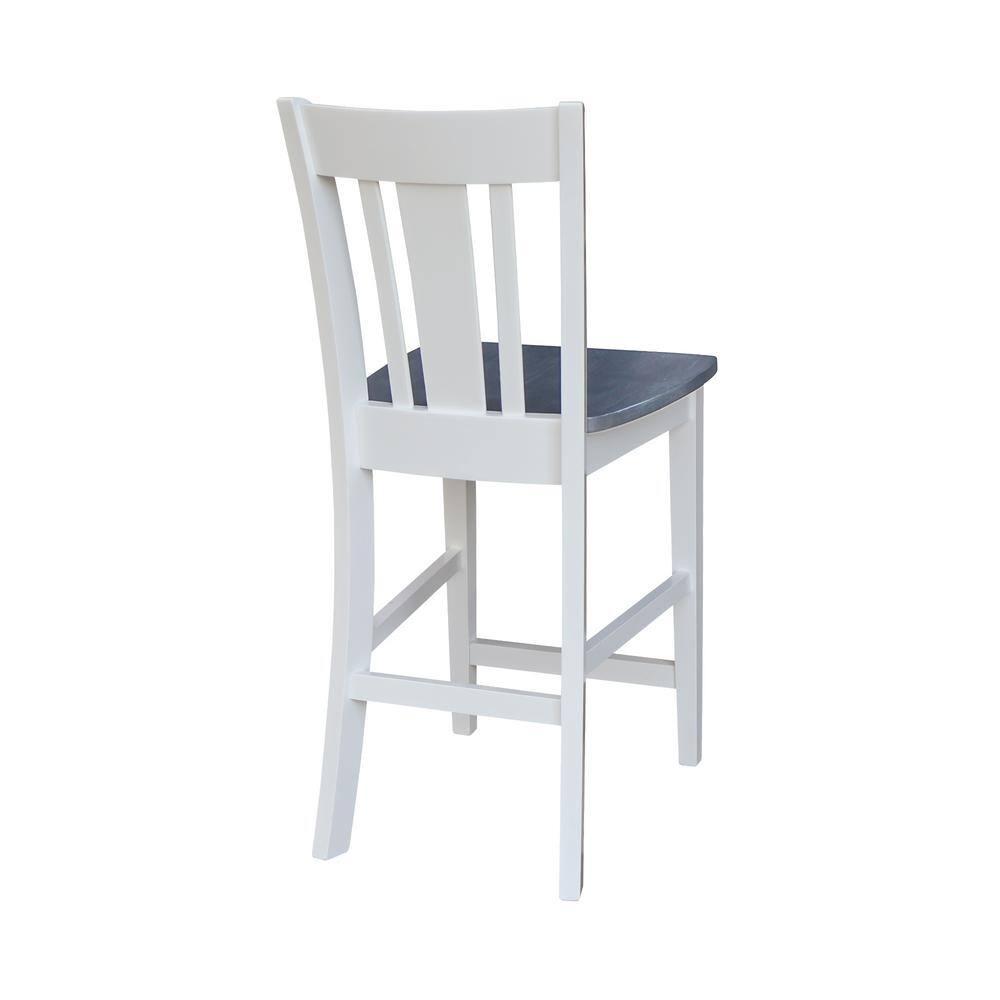 24" San Remo Counter Height Barstool White - International Concepts: Hardwood Frame, Armless Design, Fixed Seat