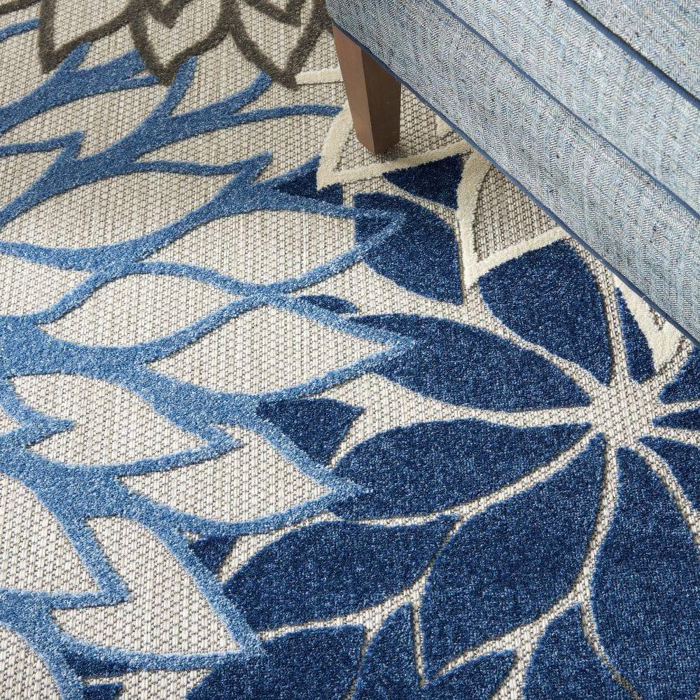 Nourison Aloha Floral 12' x 15' Blue Multicolor Tropical Indoor/Outdoor Area Rug