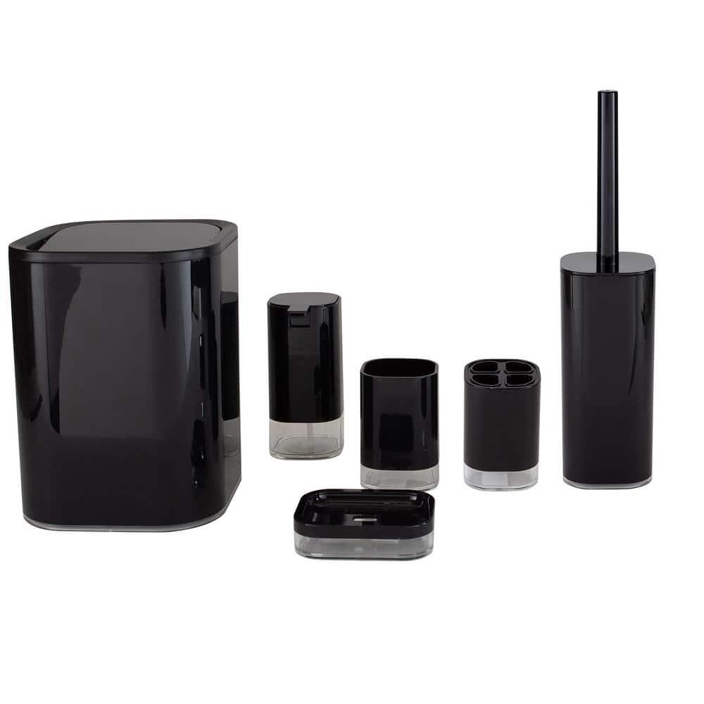 Bath Bliss 6 Piece Bathroom Set in Black
