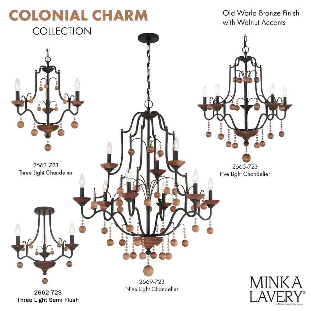 Minka Lavery - Colonial Charm - 9 Light 2-Tier Chandelier-40 Inches Tall and