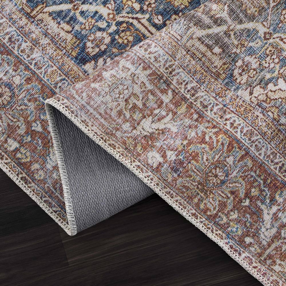 Hauteloom Mair Oriental Persian Machine Washable Red/Dark Blue Area Rug