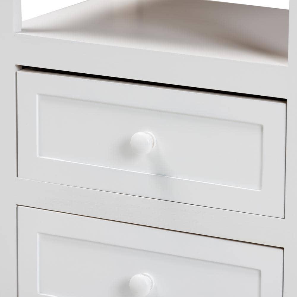Baxton Studio Karsen Modern and Contemporary White Finished Wood 2-Drawer Nightstand,Wholesale Interiors