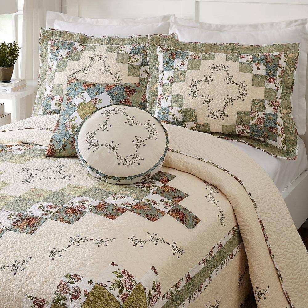 Patchwork Square Decorative Throw Pillow Olivia - Modern Heirloom