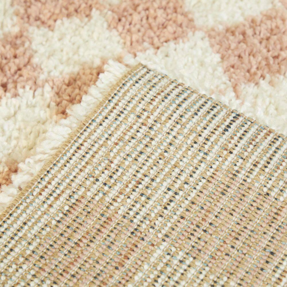 6'7"x6'7" Covey Checkered Kids' Area Rug Pink: High Pile, Fade-Resistant, Geometric, Indoor - Balta Rugs