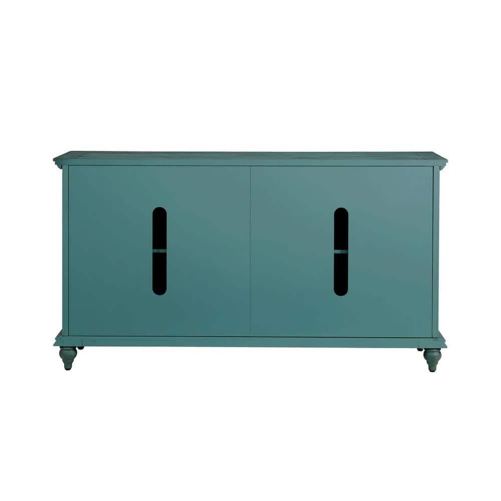 Martin Svensson Home Garden District Solid Wood TV Stand for TVs up to 70", Rustic Turquoise