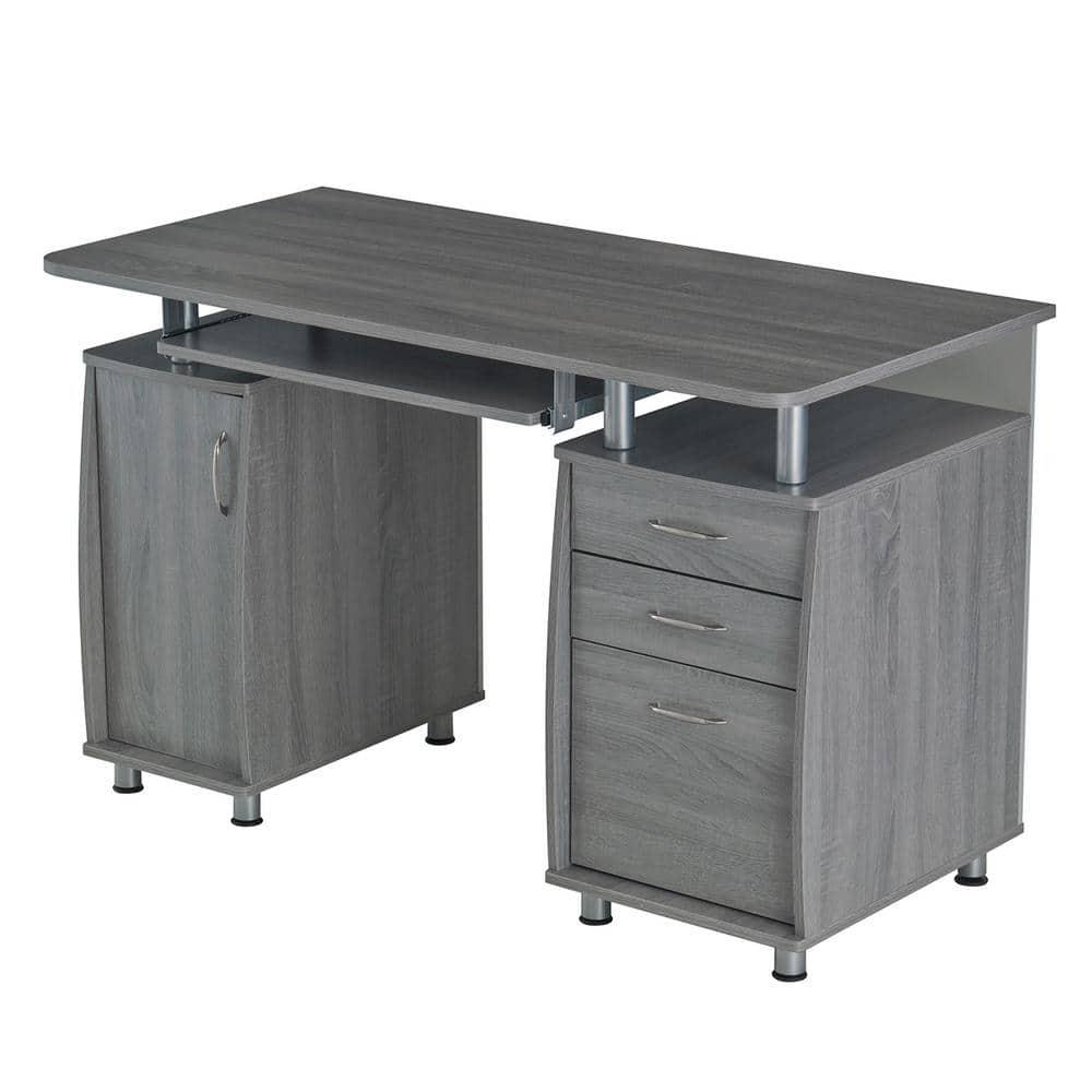 Complete Workstation Computer Desk with Storage, Keyboard Tray - Techni Mobili