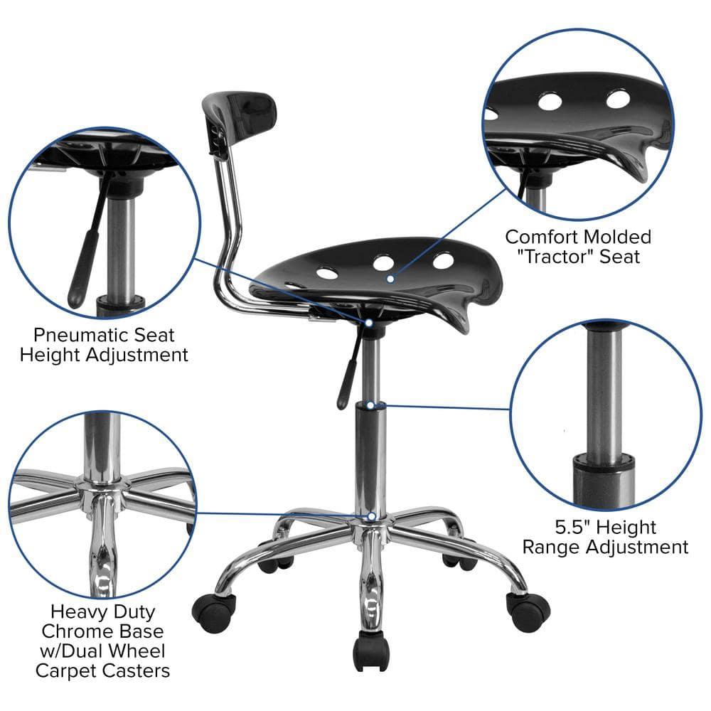 Flash Furniture Bonavant Adjustable Swivel Chair for Desk and Office with Tractor Seat