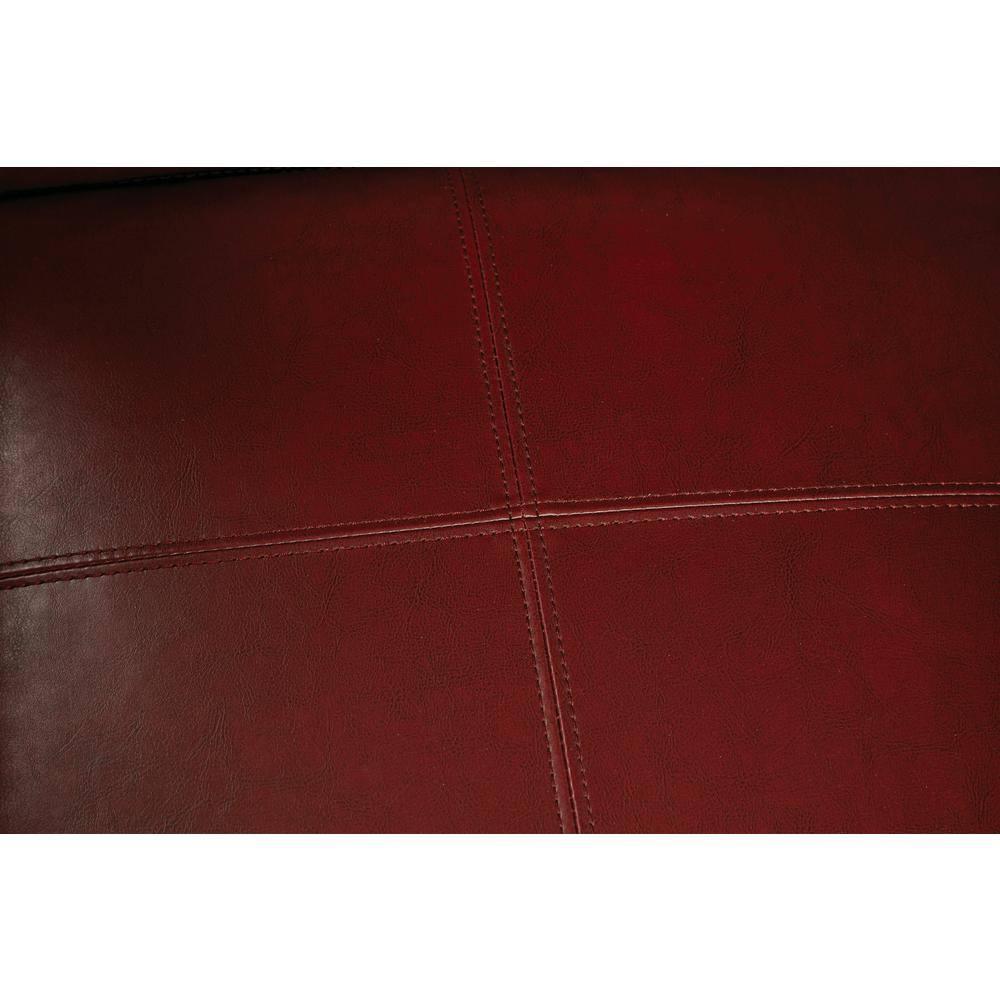 OSP Home Furnishings Venus Club Chair in Crimson Red Bonded Leather and Solid Wood Legs