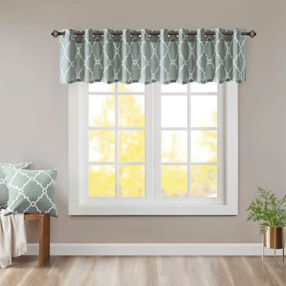 Madison Park Saratoga Fretwork Print Grommet Top Window Valance