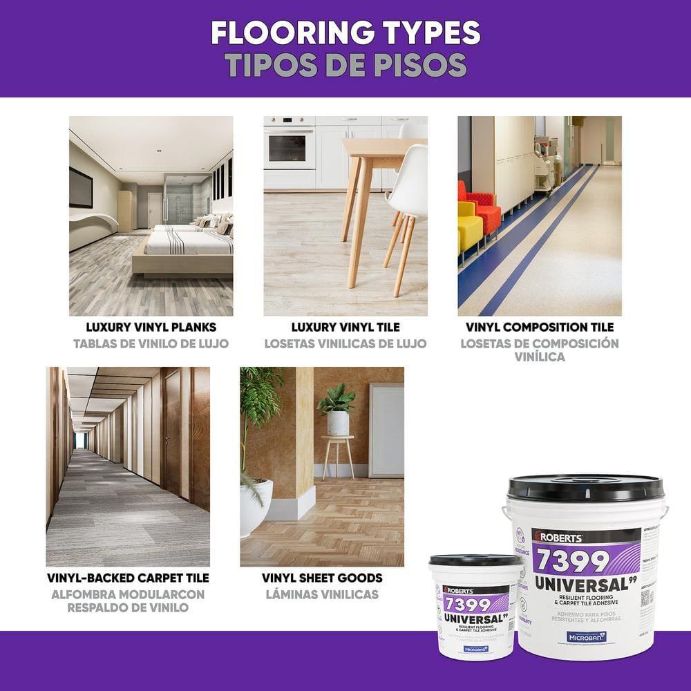 1 Gal. (4 qt.) 8-10 Hour Dry Time Universal Resilient Flooring and Carpet Tile Floor Adhesive in Off White