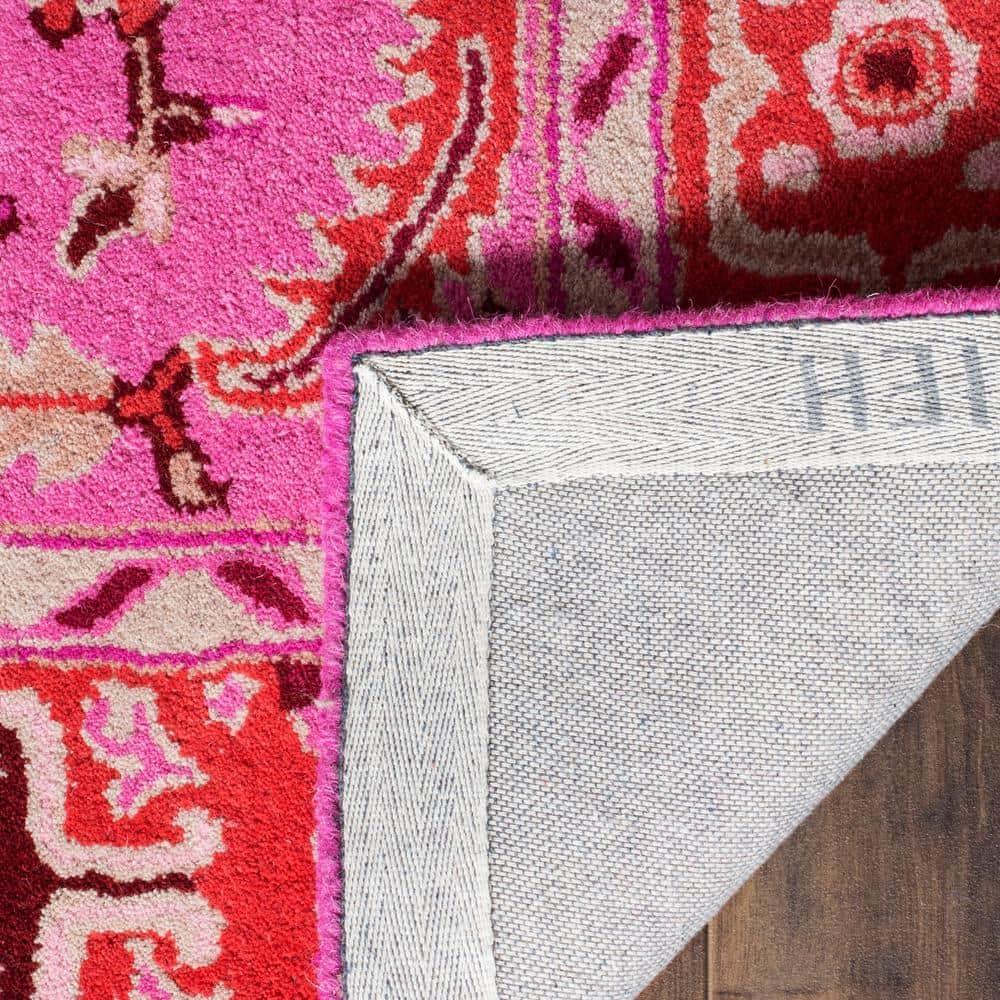 SAFAVIEH Bellagio Deacon Floral Bordered Area Rug, Red/Pink, 9' x 12'