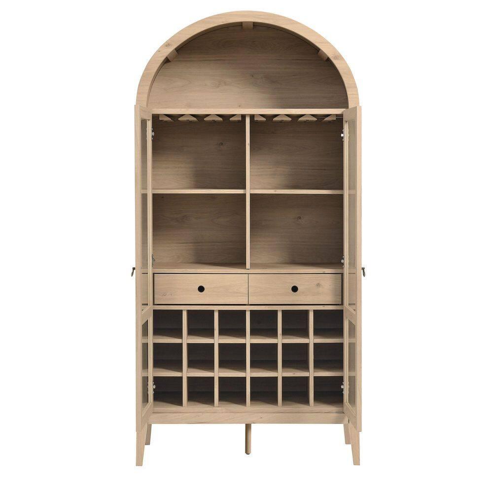 Modway Nolan Arched Bar Cabinet in Light Oak