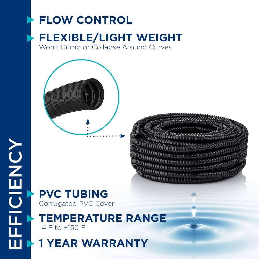 1.5" x 100' Kink Free Heavy Hose Black - Alpine Corporation