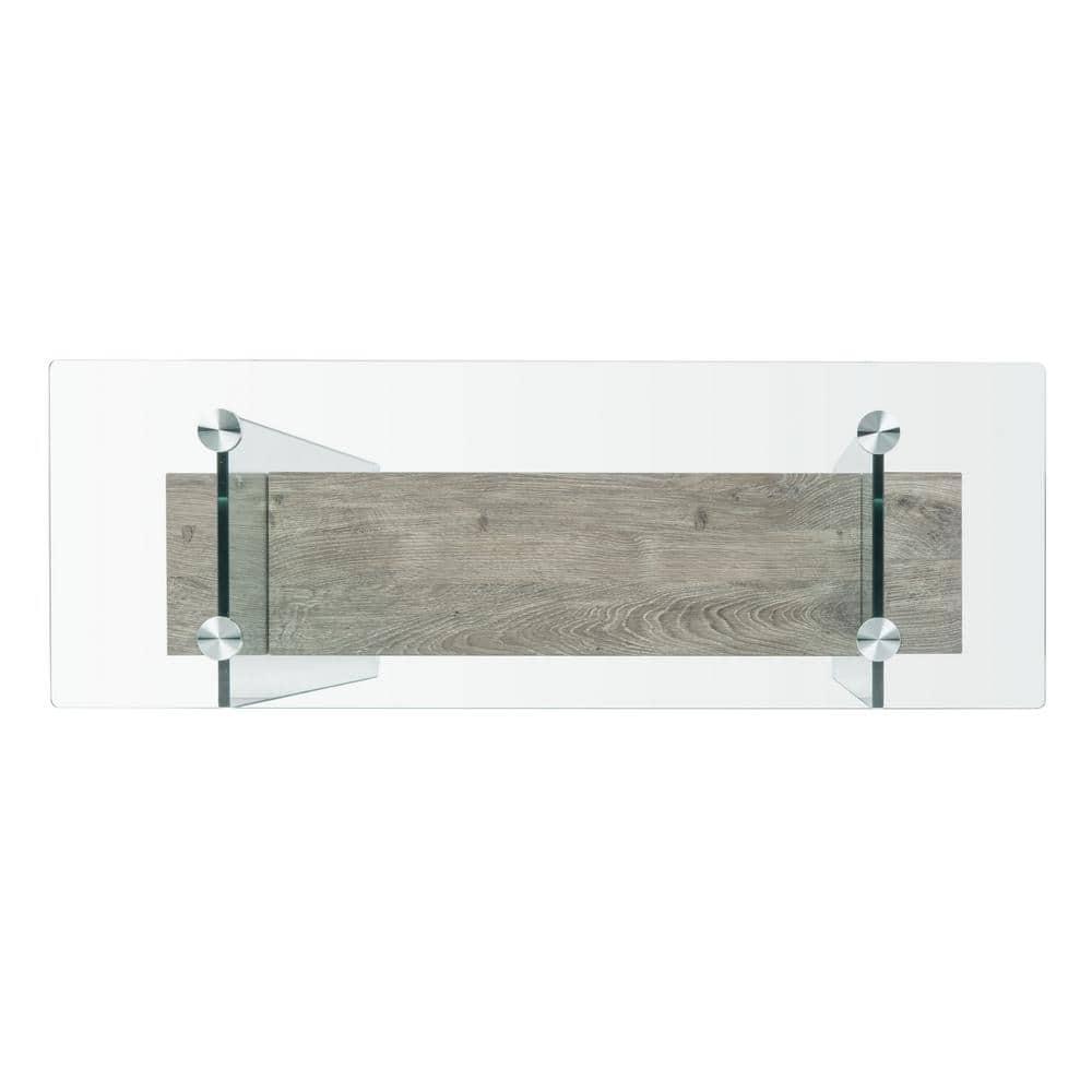 Kayley Console Table - Glass/Grey Oak - Safavieh