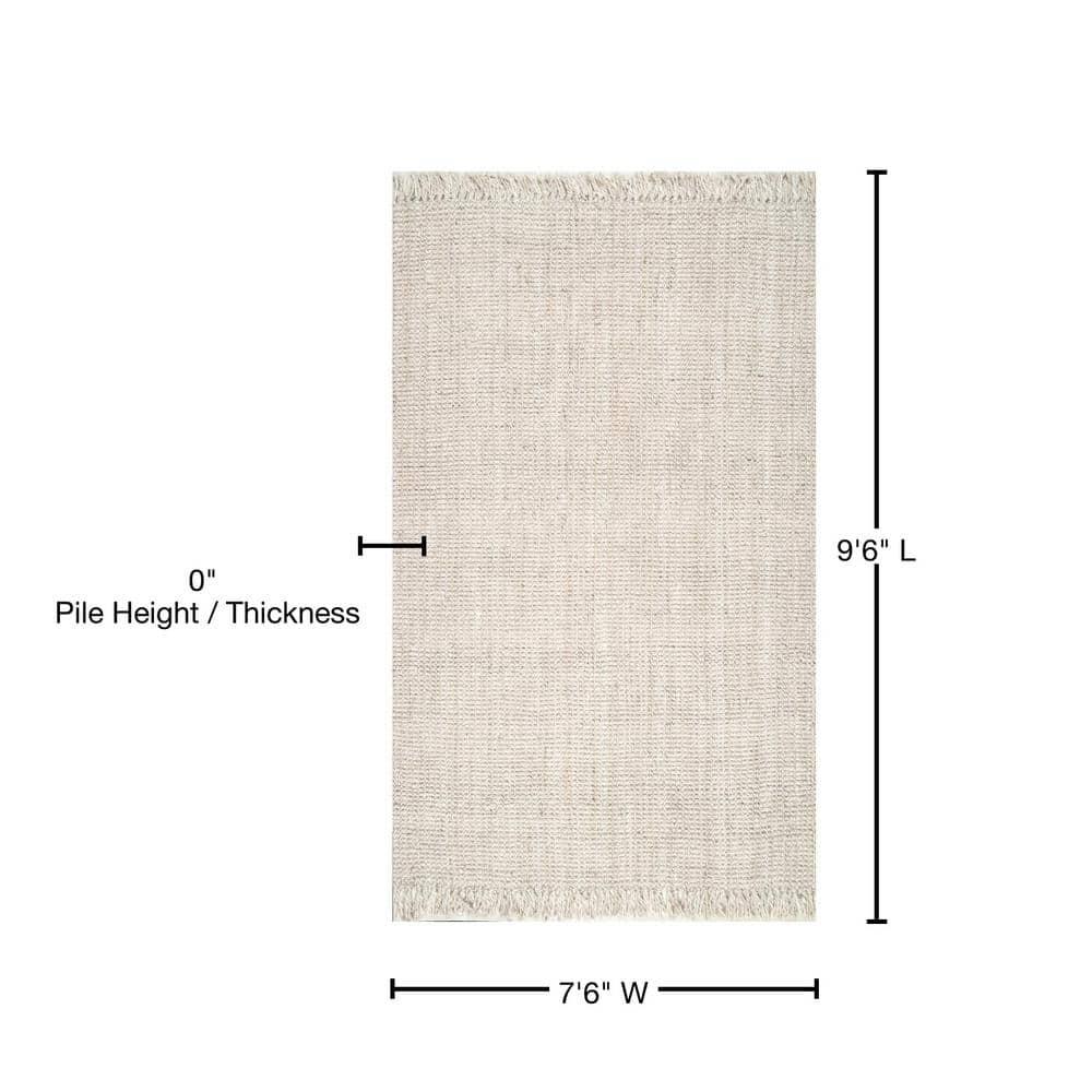 nuLOOM Daniela Chunky Jute Off-White 7' 6" x 9' 6" Farmhouse Area Rug