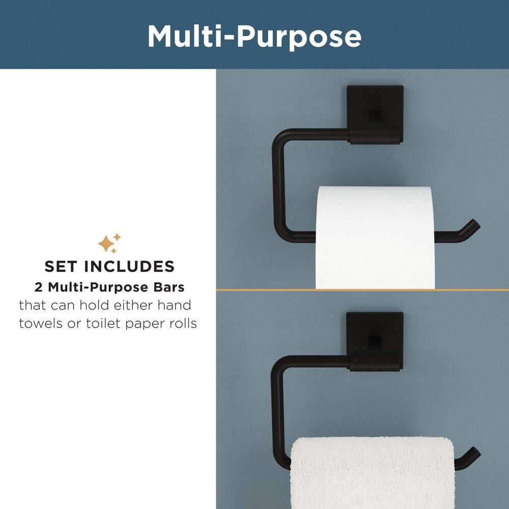 Franklin Brass Nash 4-Piece Bath Hardware Set 18" Towel Bar w/ Extender Toilet Paper Holder Towel Holder Towel Hook NASH64-SG