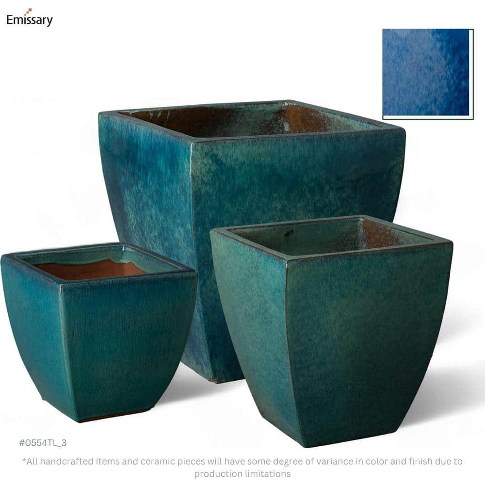 Emissary Lok Planter 12" x 12" - Teal