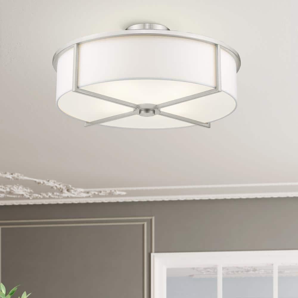 Livex Lighting Wesley 4 - Light Semi-Flush Mount in  Brushed Nickel