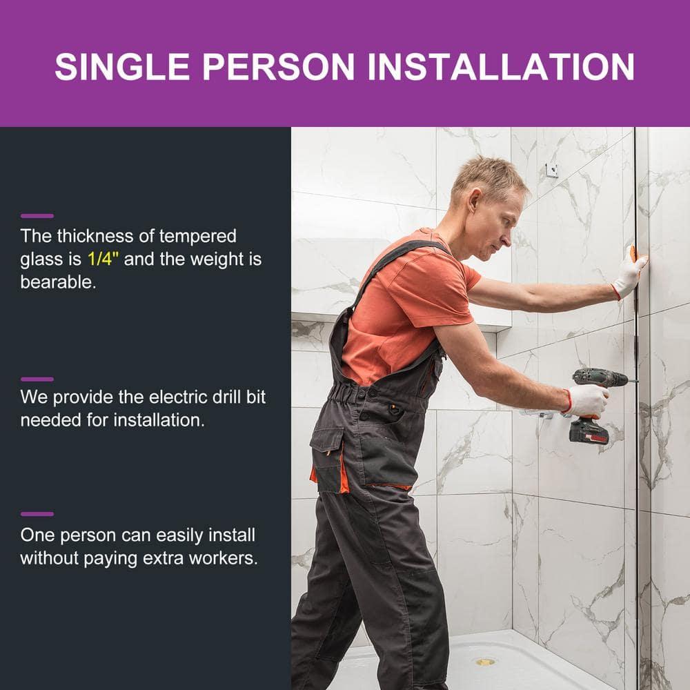 55" - 59" W x 72" H Double Sliding Semi-Frameless Shower Door