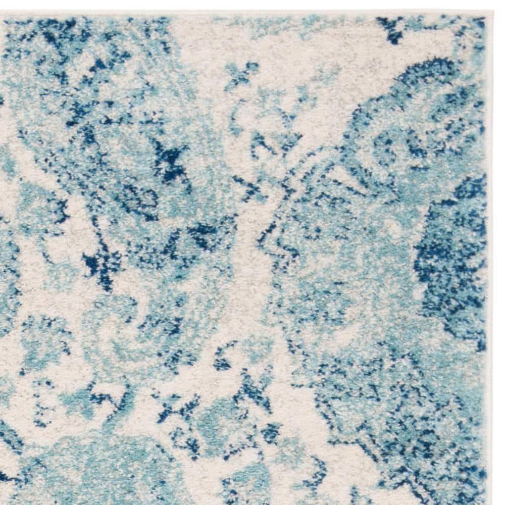 Madison MAD600 Power Loomed Indoor Area Rug - Cream/Turquoise - 4'x6' - Safavieh