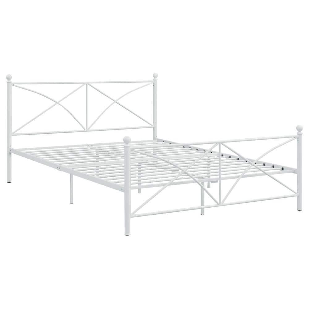 Hart Queen Metal Platform Bed, Matte White