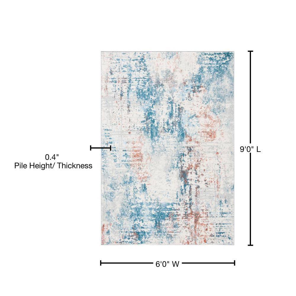 Tulum TUL232 Power Loomed Area Rug - Ivory/Dark Blue - 6'x9' - Safavieh.