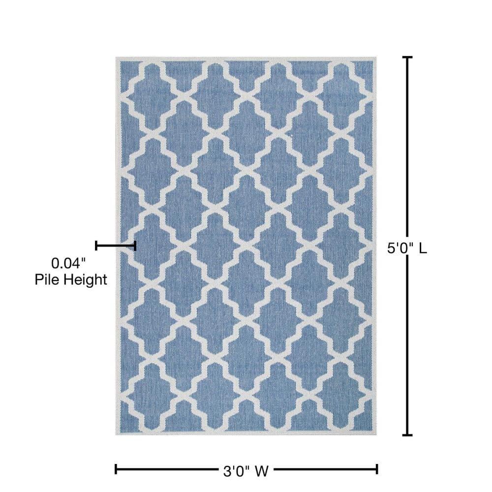 nuLOOM Gina Moroccan Indoor/Outdoor Accent Rug, 3' x 5', Blue
