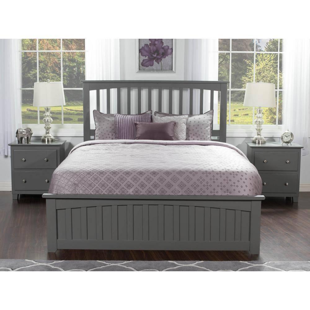 Mission Low Profile Solid Wood Platform Bed with Matching Footboard
