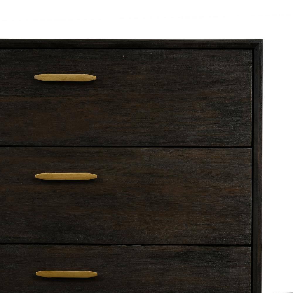 Baly 6 Drawer Mid-Century Modern Dresser Brown - Armen Living: Wood Frame, Includes Anti-Tip Hardware