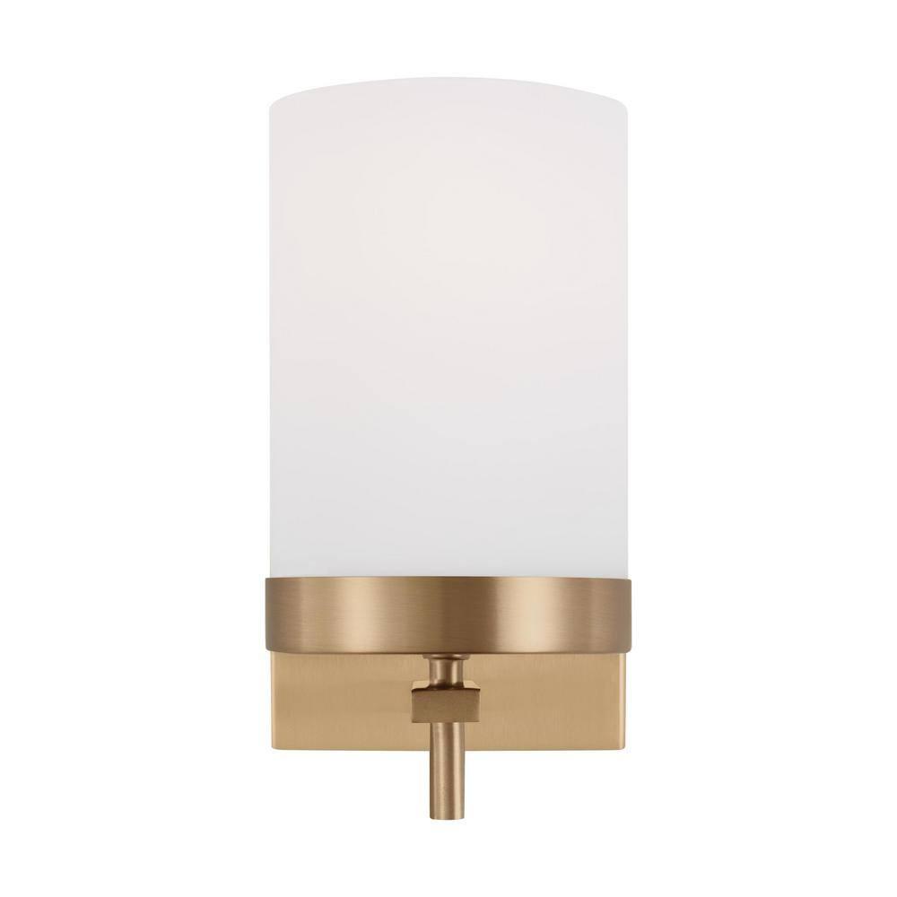 Zire Outdoor Dimmable Wall Sconce in Satin Brass and Black