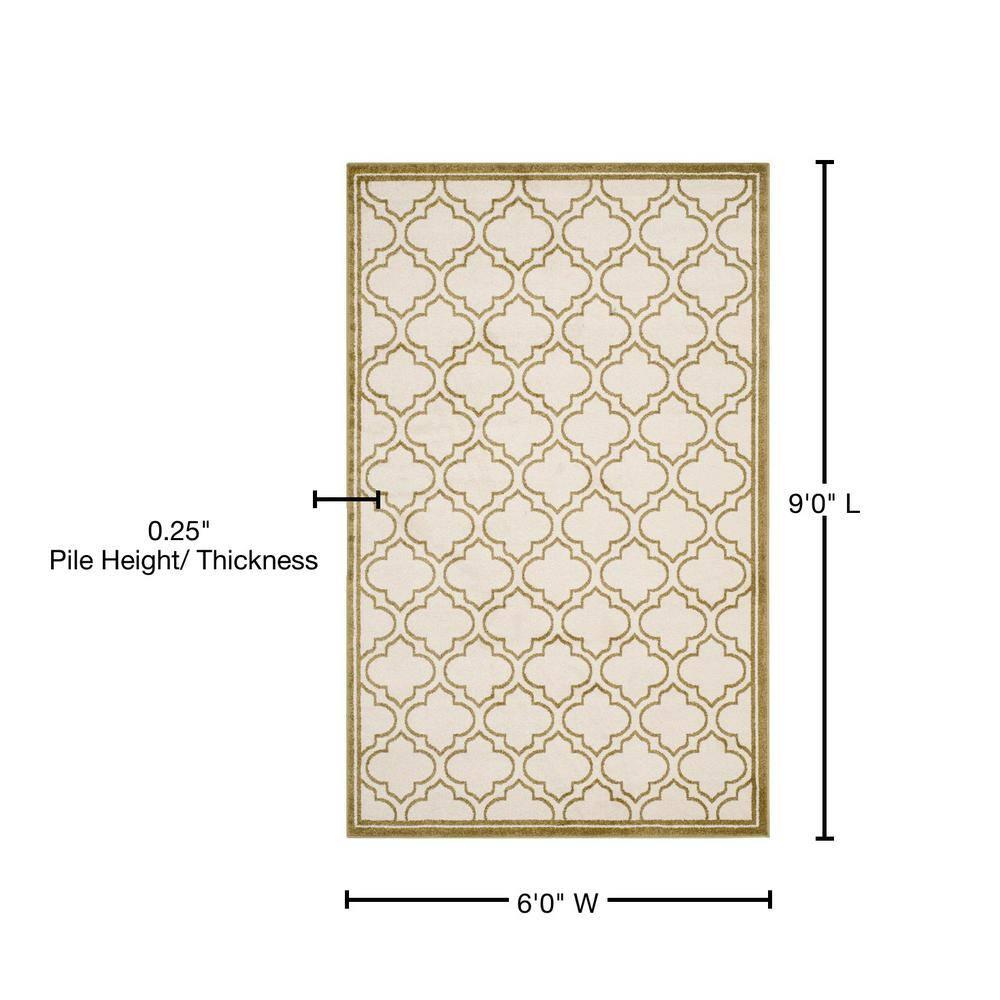 Amherst AMT412 Power Loomed Area Rug - Ivory/Light Green - 6'x9' - Safavieh.