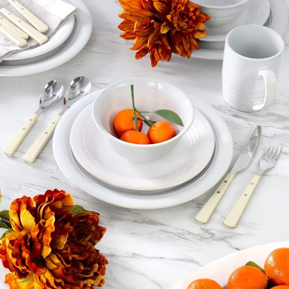Martha Stewart Martha Stewart 32-Piece Combo Set Stoneware Dinnerware Set - Service for 4