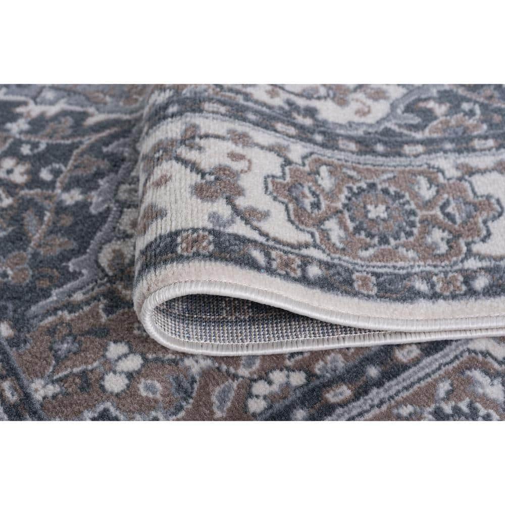 Tayse Madison 5 x 7 (ft) Loomed Polypropylene Cream Rectangular Indoor Floral/Botanical Oriental Area rug