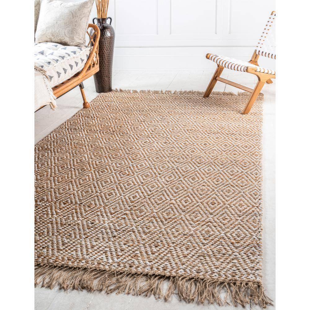 Unique Loom 3' 3 x 5' 1 Assam Chunky Jute Natural Area Rug