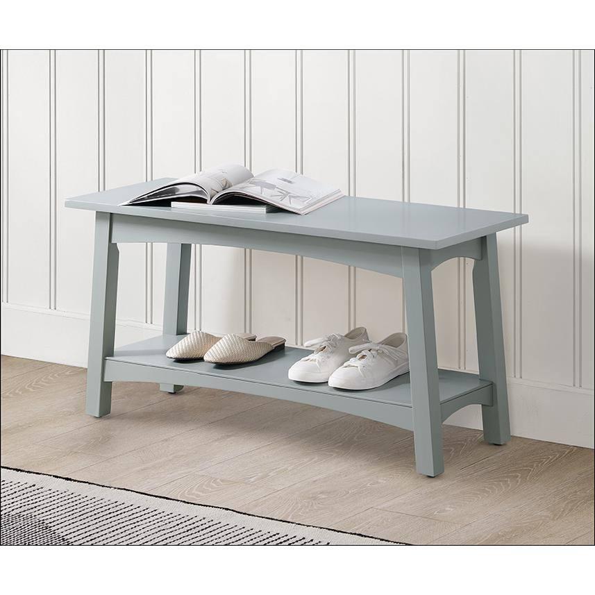 Alaterre Craftsbury 36 in. Sturdy Pine Wood Entryway Bench, Open Design Accent Furniture, Gray