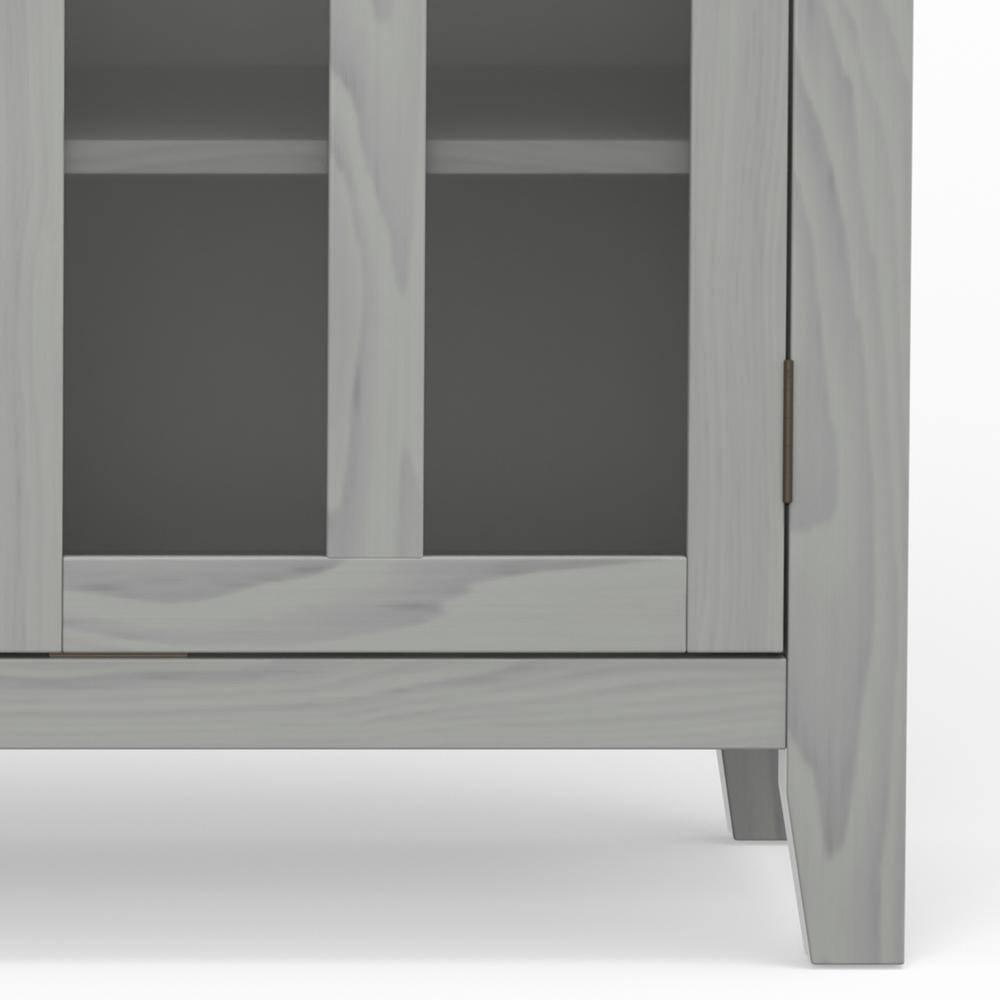 Simpli Home Artisan Solid Wood TV Media Stand in Fog Gray