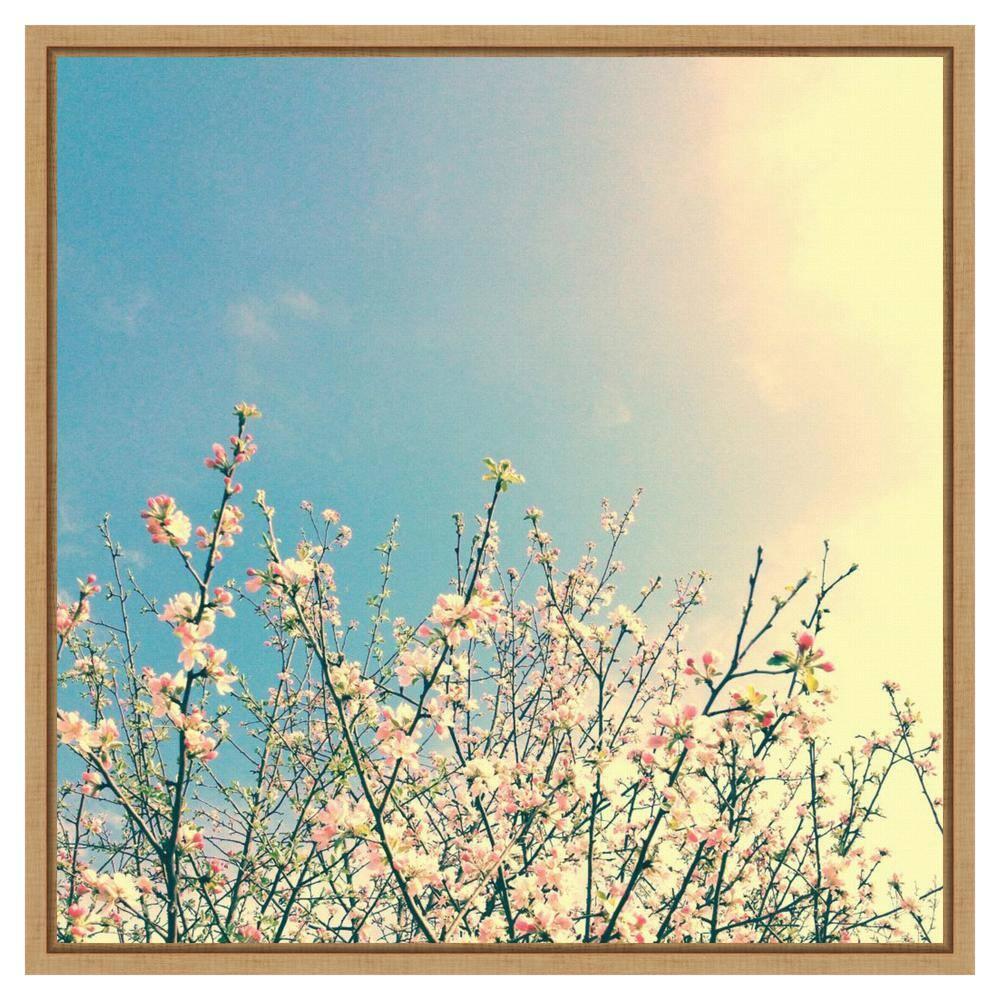 Amanti Art 22"x22" Springing Pink I by Olivia Joy Framed Canvas Wall Art Print