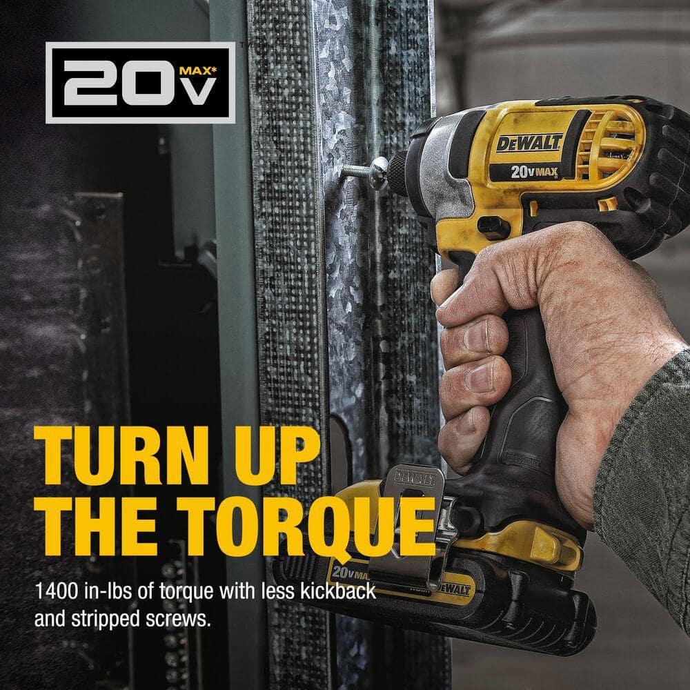 DEWALT 20V MAX Cordless Drill/Impact 2 Tool Combo Kit with (2) 20V 1.3Ah Batteries, Charger, and Bag DCK240C2