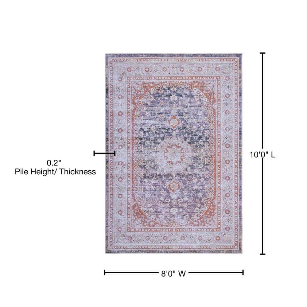 Bungalow Rose Hallel Performance Machine Washable Oriental Rug