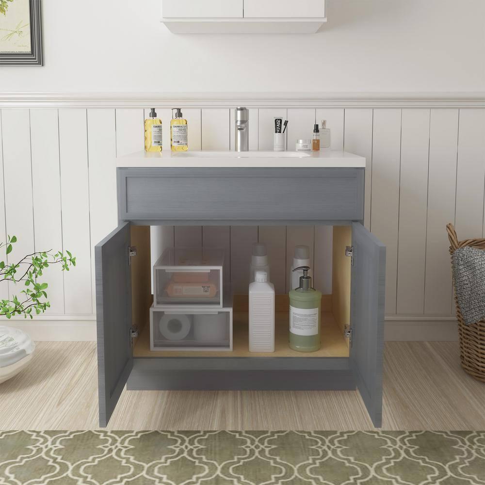 36" W Birch Plywood Freestanding Single Base Storage Cabinet with Soft Close Door