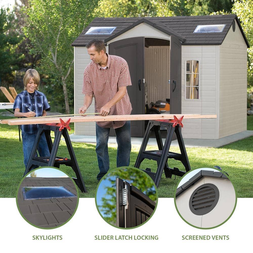 Lifetime Lifetime 10 Ft. x 8 Ft. High-Density Polyethylene (Plastic) Outdoor Storage Shed with Steel-Reinforced Construction