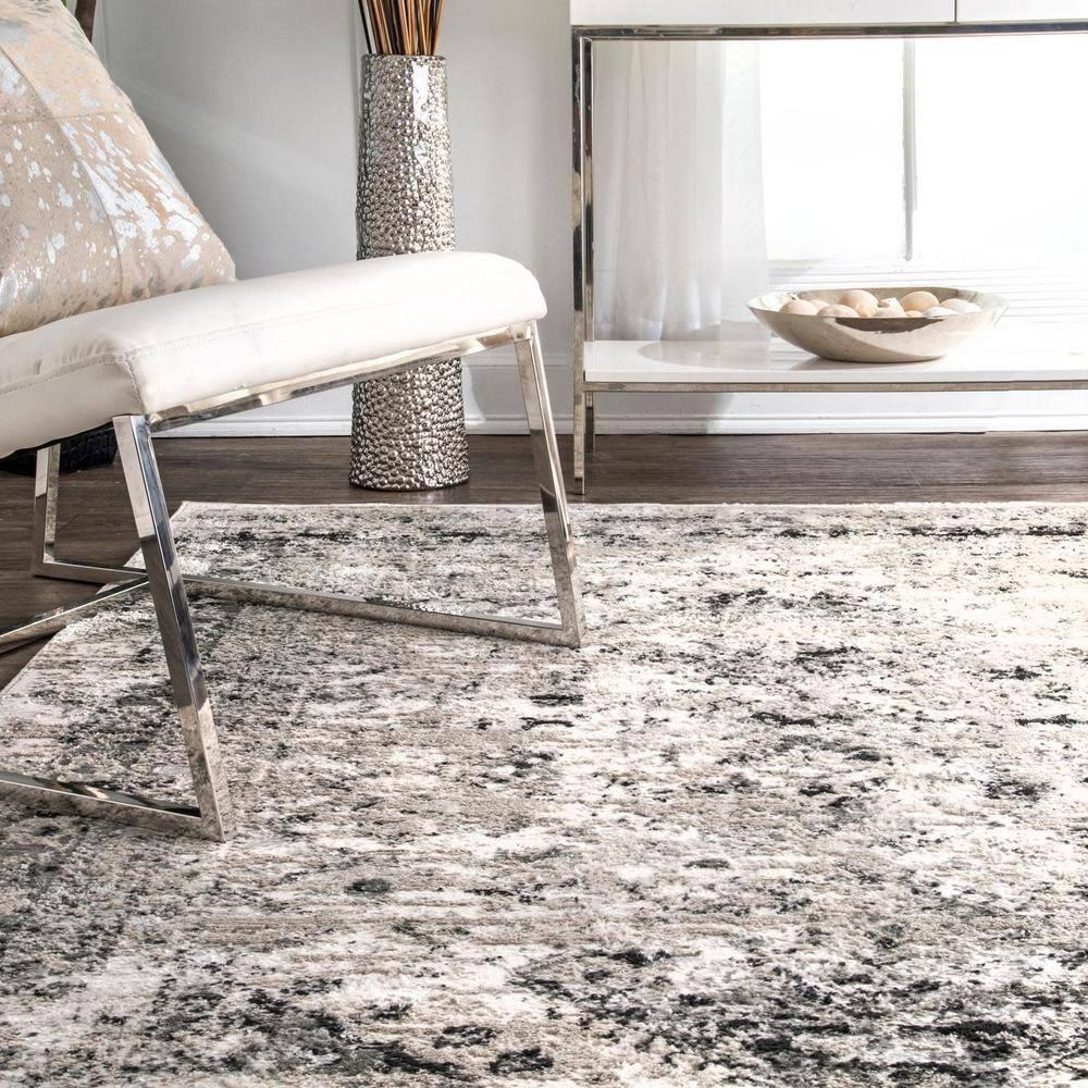 Nuloom Madisson Medallion 8 Round Indoor Area Rug for Living Room Bedroom Dining Room Kitchen, Grey/Ivory
