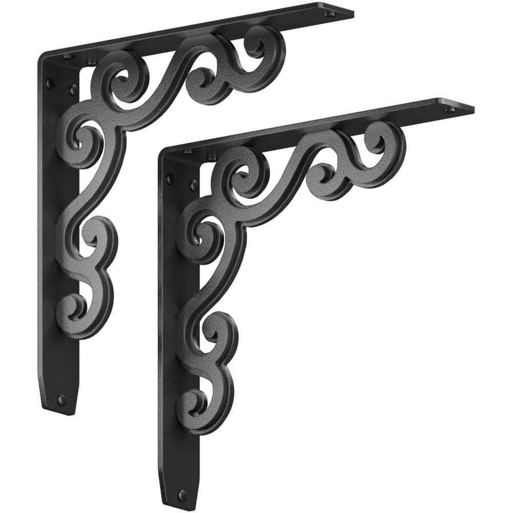 Charleston Heavy Duty Steel Fireplace Mantel Brackets, Floating Shelf, Countertop Support - 12" x 12" x 2"