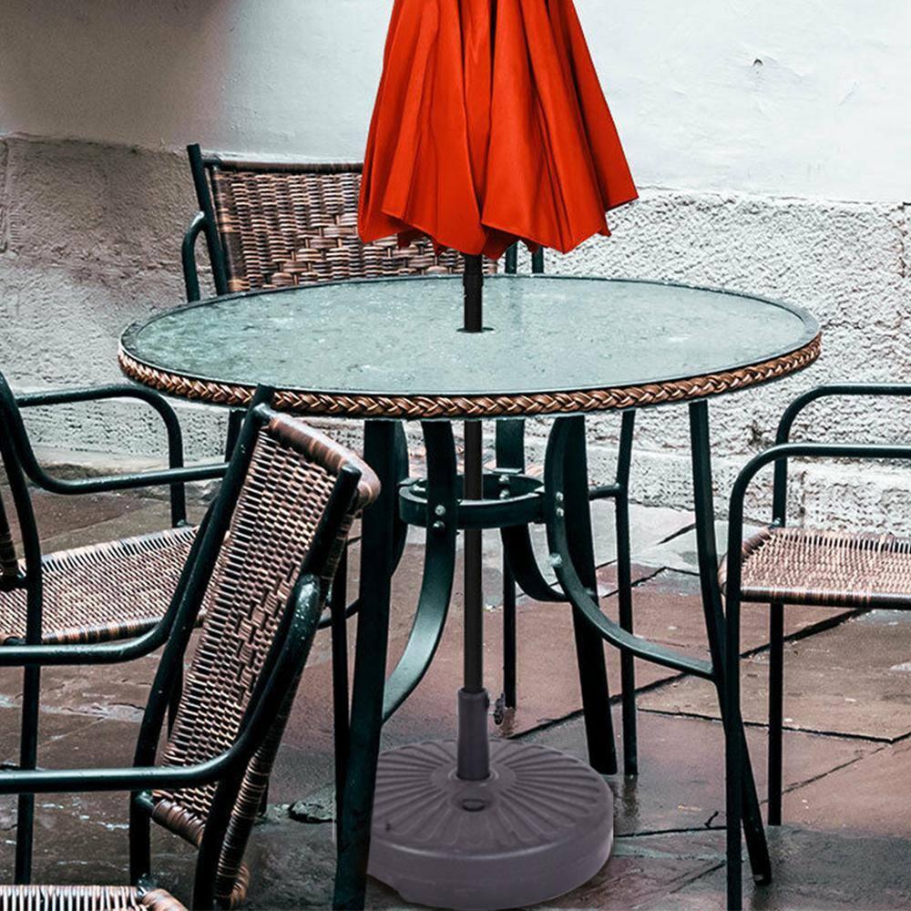 Costway 20'' Round 23L Water Filled Umbrella Base Stand Self-filled Patio Furniture Black