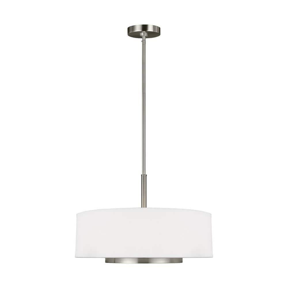 Sea Gull Lighting 6628003-962 Nance Three-Light Pendant Hanging Modern Light Fixture, Brushed Nickel Finish